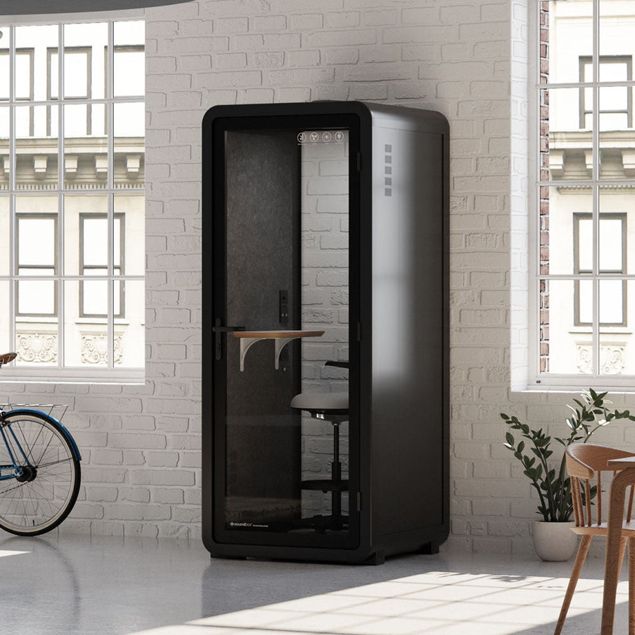 Office Pod Quell+ AcousticCharcoal / Upgraded Device Shelf / Dark Grey
