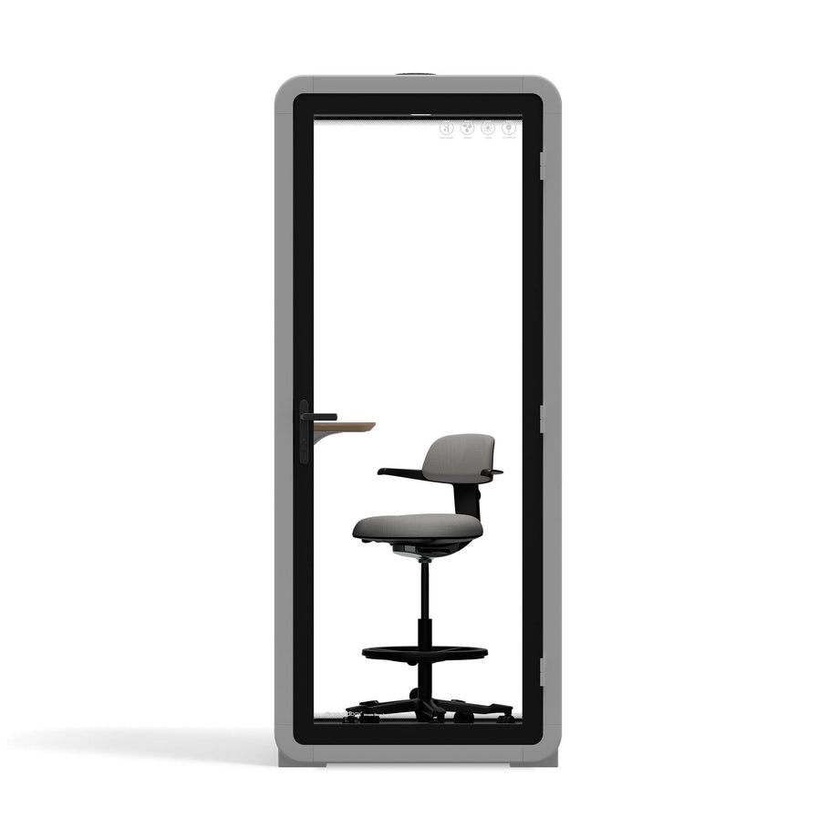 Kontorpod Quell Akustisk Light Grey / Upgraded Device Shelf / Dark Grey