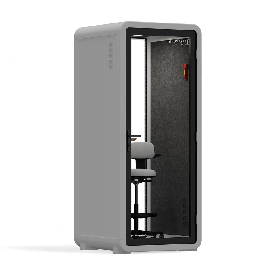 Office Pod Quell+ AcousticLight Grey / Upgraded Device Shelf / Dark Grey