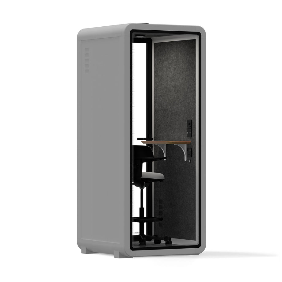 Office Pod Quell+ AcousticLight Grey / Upgraded Device Shelf / Dark Grey