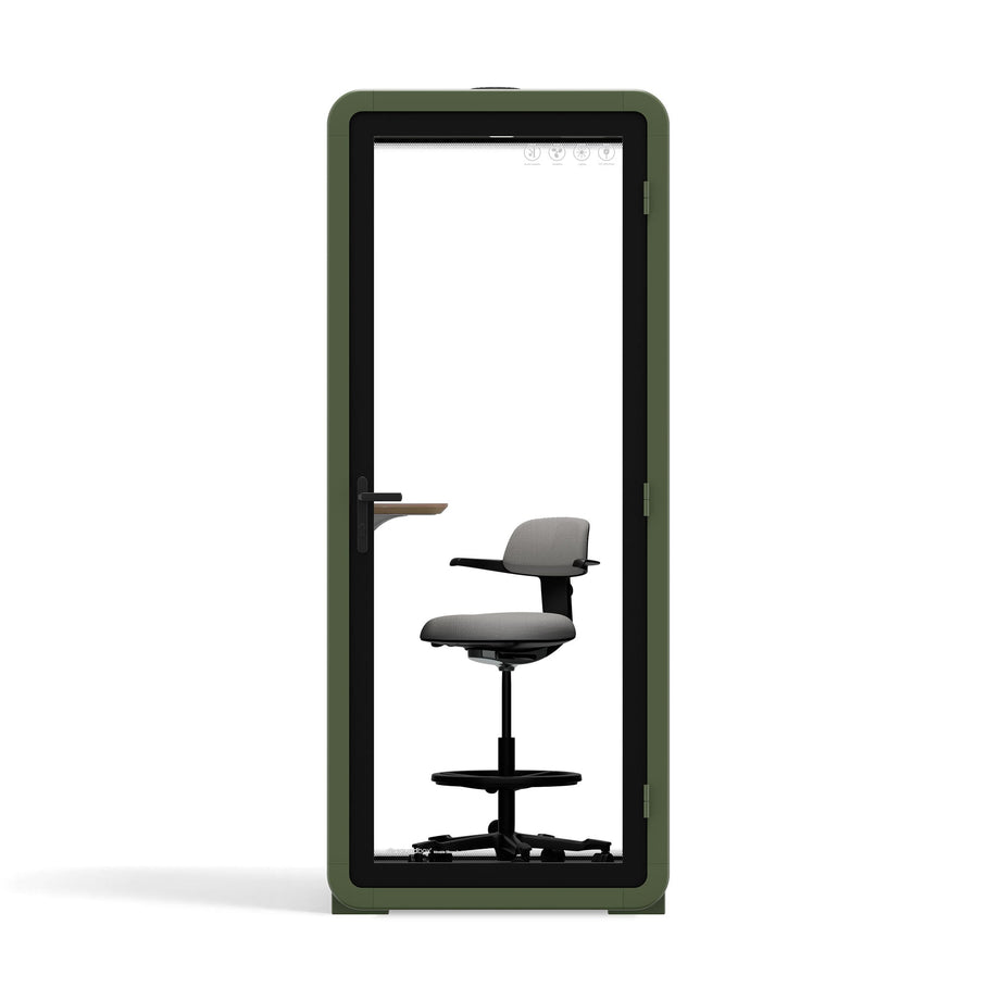 Office Pod Quell+ AcousticGreen / Upgraded Device Shelf / Dark Grey