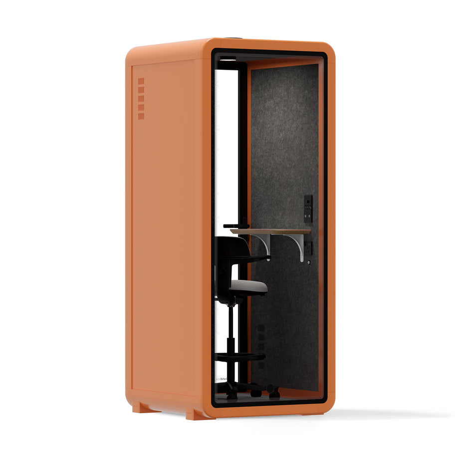 Office Pod Quell+ AcousticOrange / Upgraded Device Shelf / Dark Grey