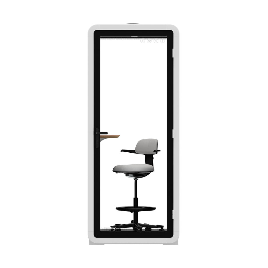 Office Pod Quell+ AcousticWhite / Upgraded Device Shelf / Dark Grey