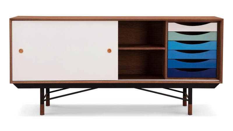 Finn JuhlFinn Juhl - Finn Juhl Credenza, Walnut and Blue
