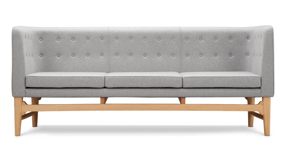 Borgmästarens stilMayor Style - Mayor Style Three Seater Sofa, Light Gray Wool and Ash