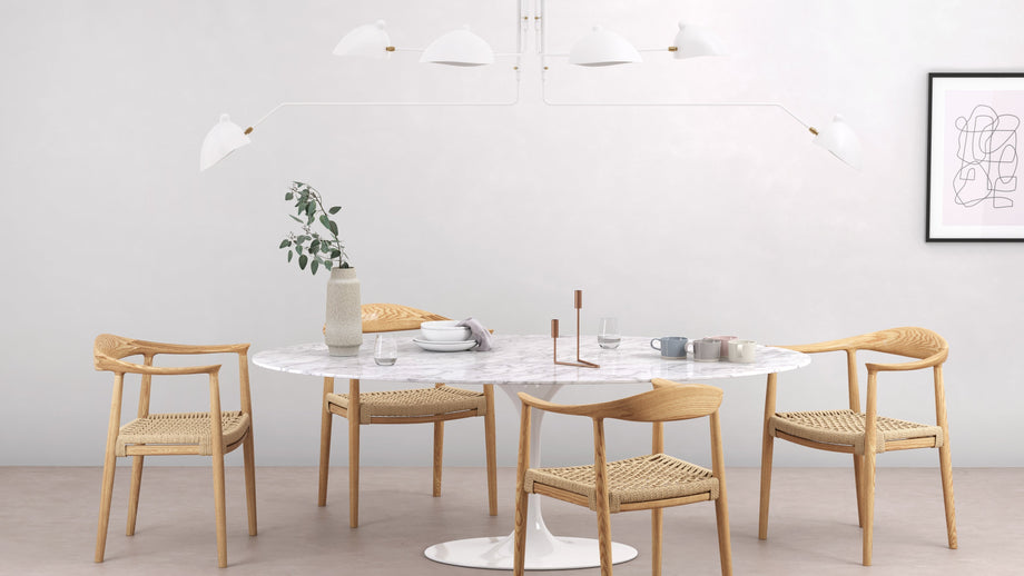 Mouille Ceiling Light, Six ArmsWhite
