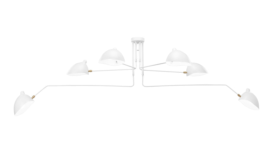 Mouille Ceiling Light, Six ArmsWhite