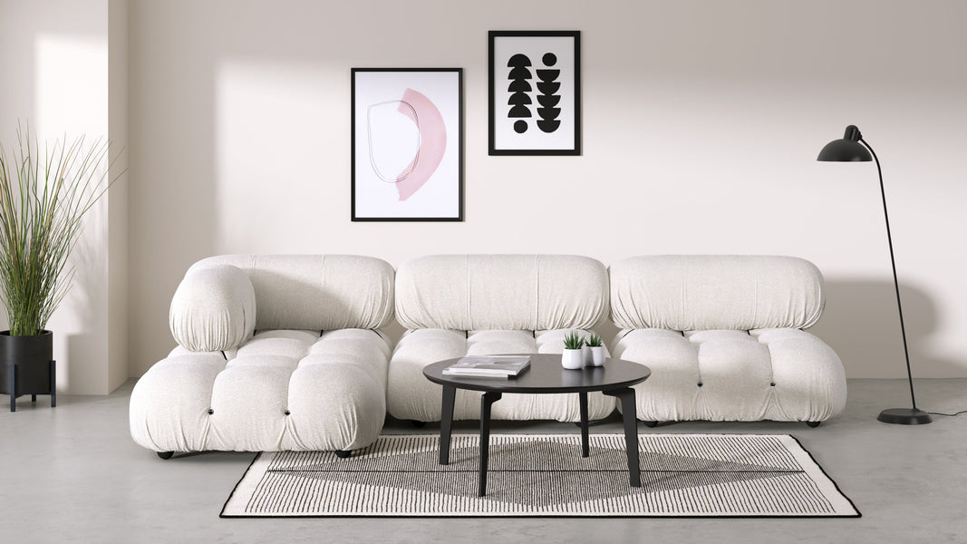 Bellini SectionalWhite Boucle