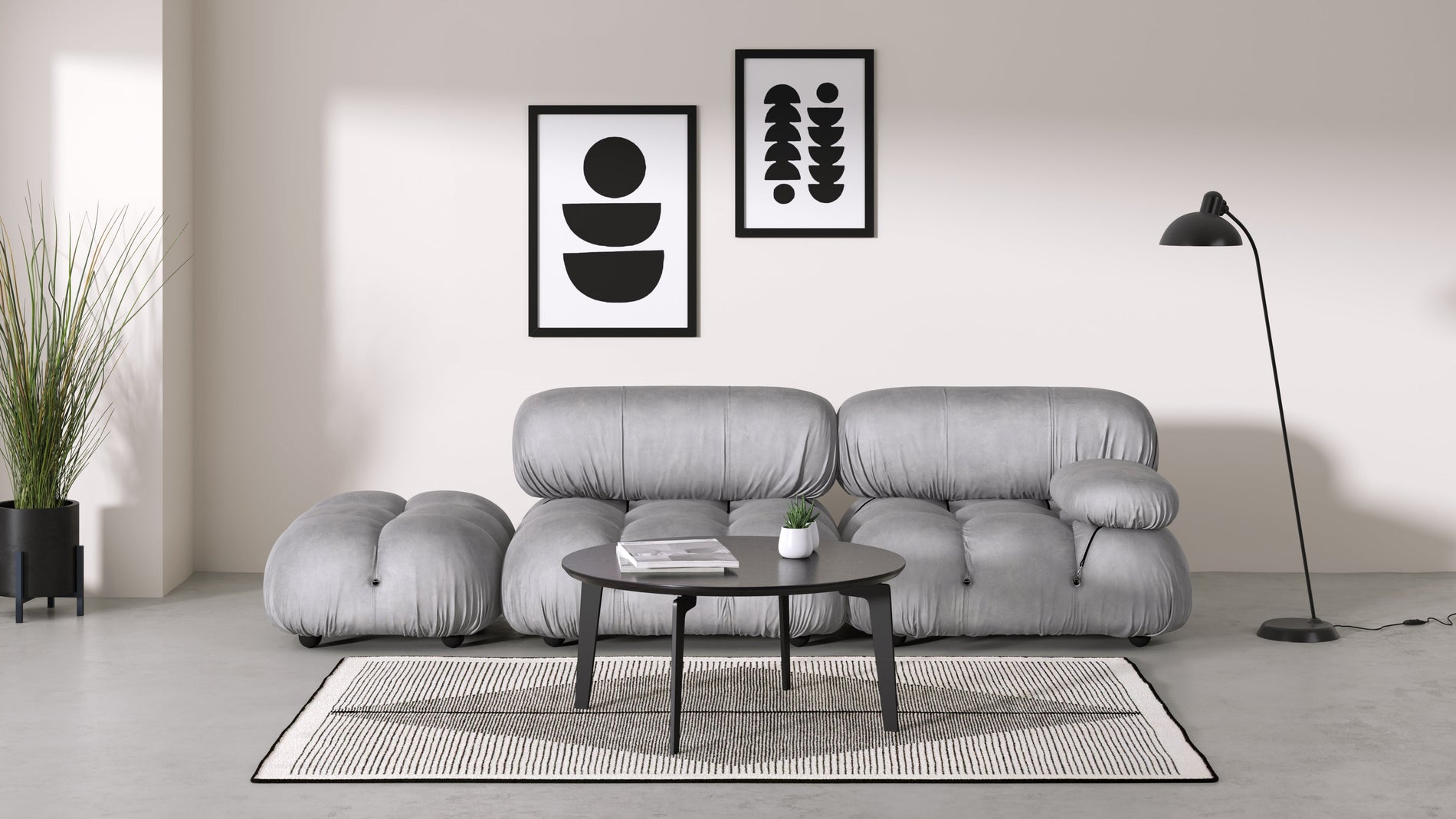 Bellini SofaLight Gray Velvet