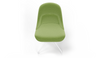 Bloom Chair by Quell Design – a modern Scandinavian-style chair in olive with a smooth contoured seat upholstered in linen-velvet and eco PU panels. Supported by a sleek black Eiffel-style steel base, this elegant and comfortable chair brings a touch of colour and minimalist sophistication to contemporary interiors, perfect for hospitality, dining, or office settings.