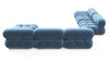 Bellini Large Sectional - Aegean Blue Velvet - Image 4