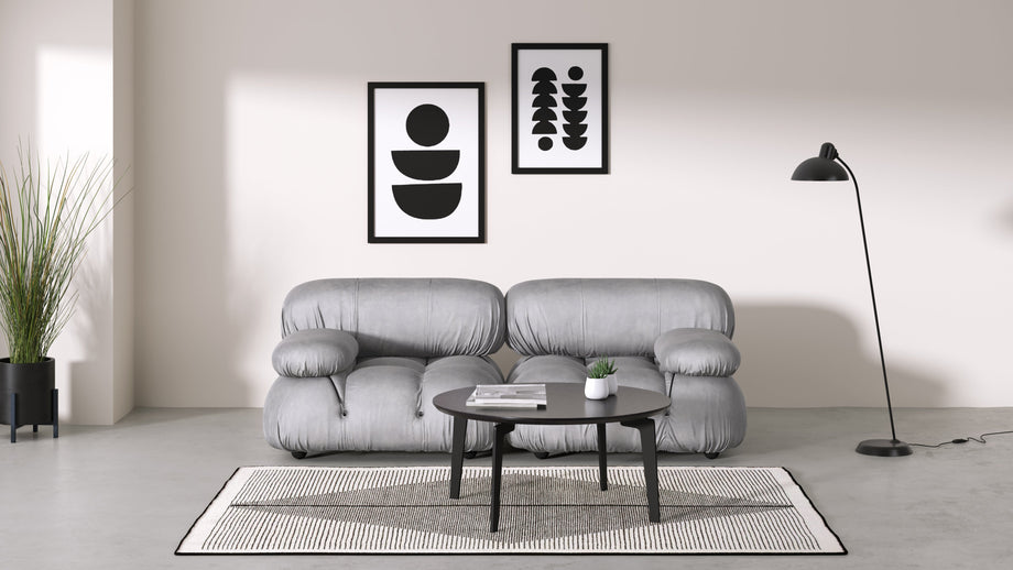 Bellini SoffaLight Gray Velvet
