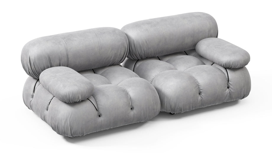 Bellini SoffaLight Gray Velvet