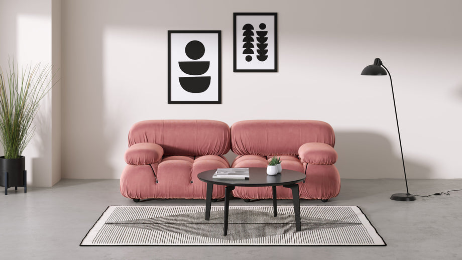 Bellini SoffaBlush Pink Velvet