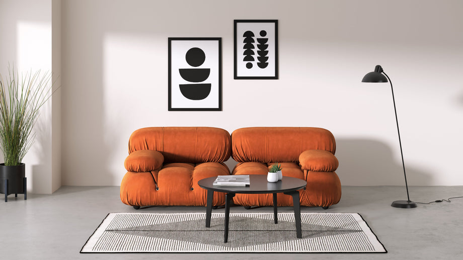 Bellini SoffaApricot Velvet