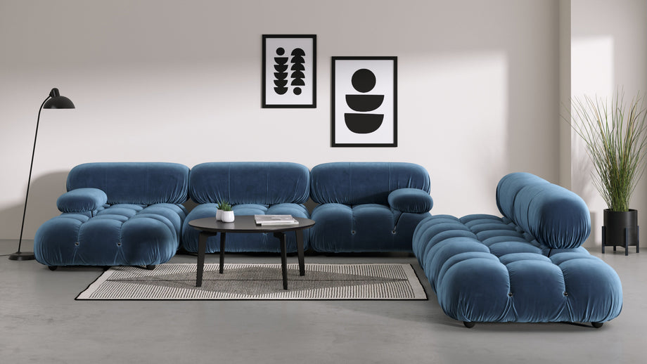Bellini stor sektionssengAegean Blue Velvet