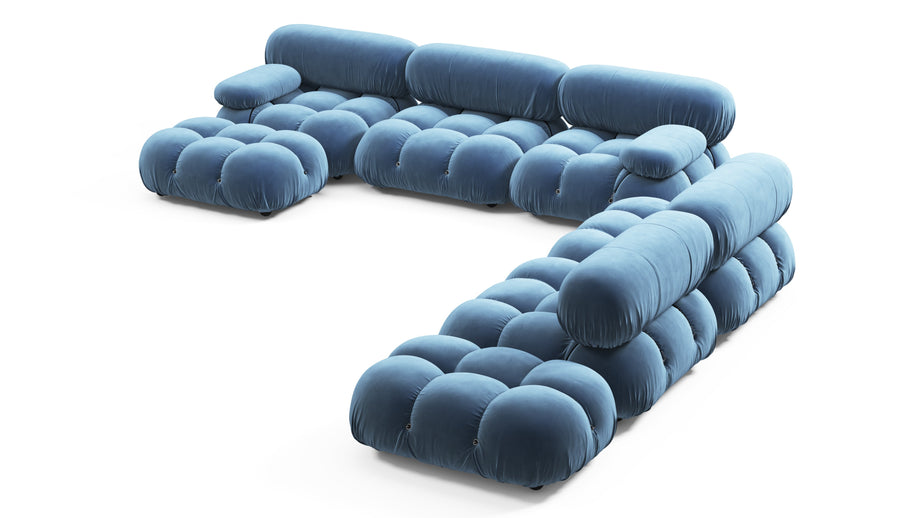 Bellini stor sektionssengAegean Blue Velvet