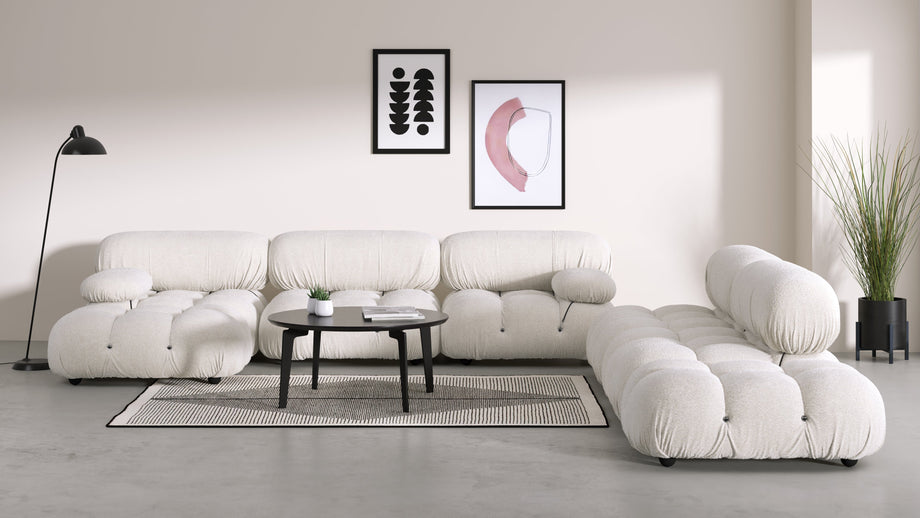 Bellini stor sektionssengWhite Boucle