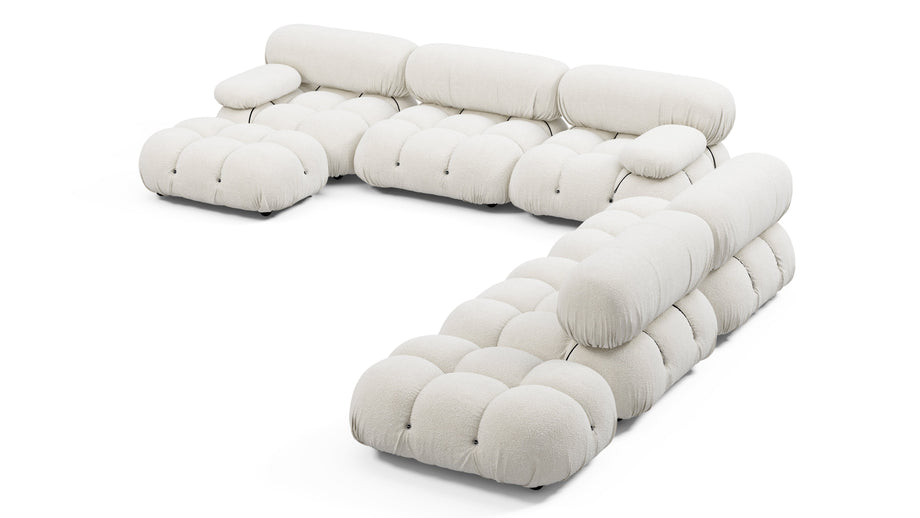 Bellini stor sektionssengWhite Boucle