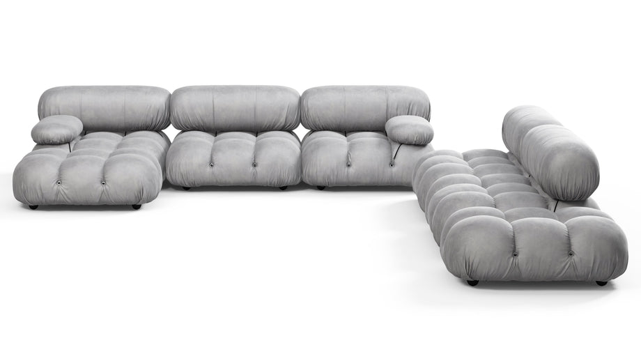 Bellini stor sektionssengLight Gray Velvet