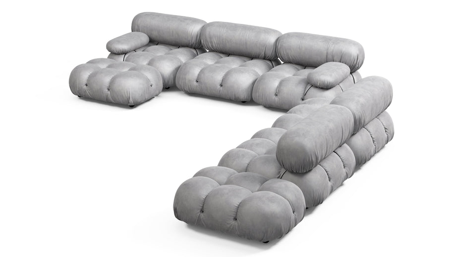 Bellini stor sektionssengLight Gray Velvet