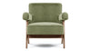 Jeanneret Lounge Chair - Olive Green Velvet - Image 1