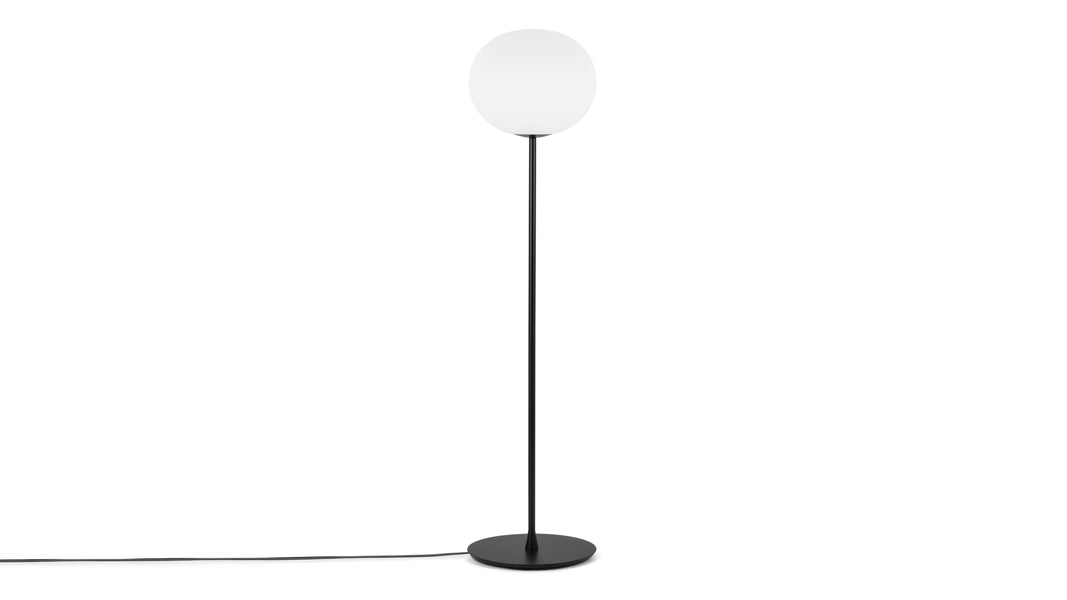 Glo BallGlo Ball - Glo Ball Floor Lamp, Frosted Glass, Black