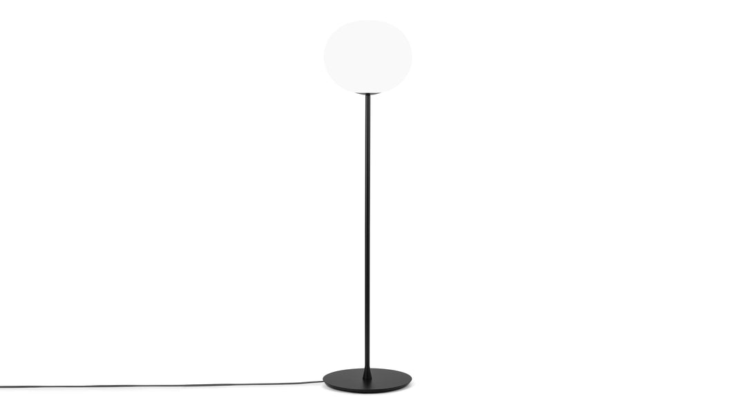 Glo BallGlo Ball - Glo Ball Floor Lamp, Frosted Glass, Black