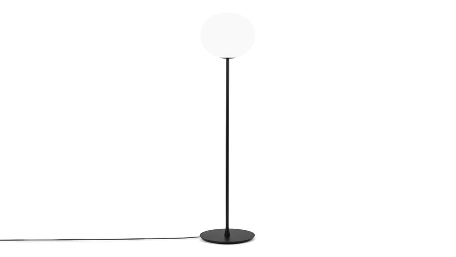 Glo BallGlo Ball - Glo Ball Floor Lamp, Frosted Glass, Black