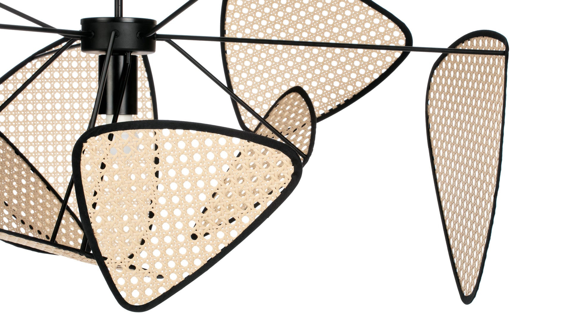 OkaOka - Oka Ceiling Lamp, Black and Natural Rattan
