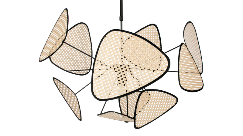 OkaOka - Oka Ceiling Lamp, Black and Natural Rattan