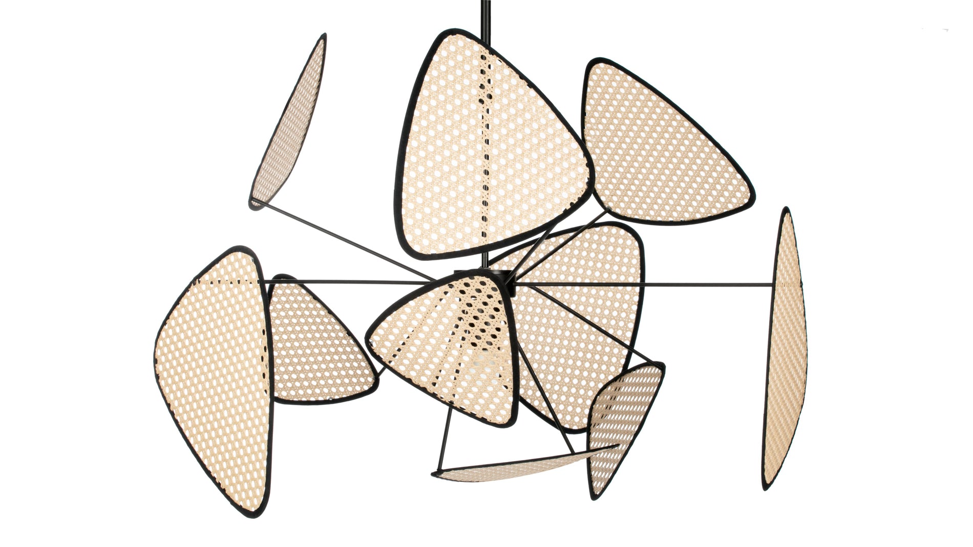 OkaOka - Oka Ceiling Lamp, Black and Natural Rattan