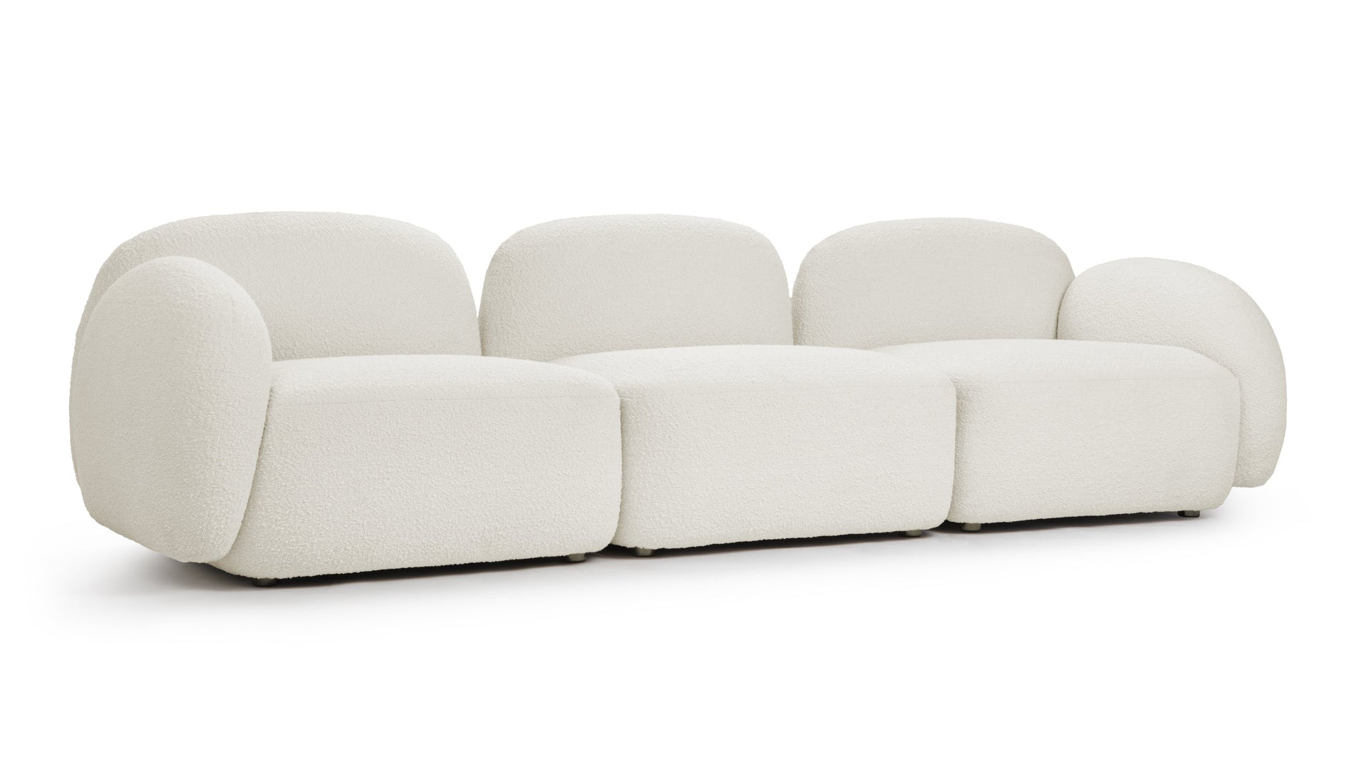GigiGigi - Gigi Dreisitzer -Sofa, weißer Boucle