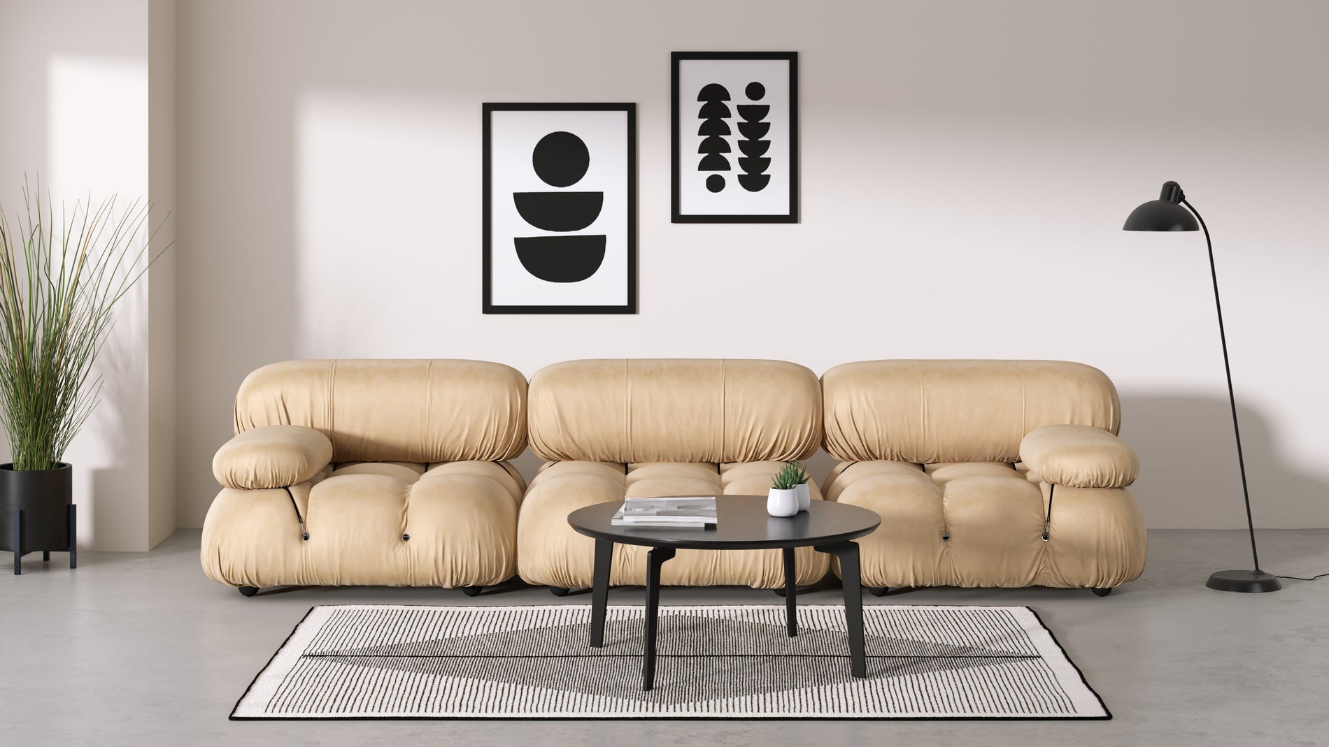 Bellini SofaEcru Velvet