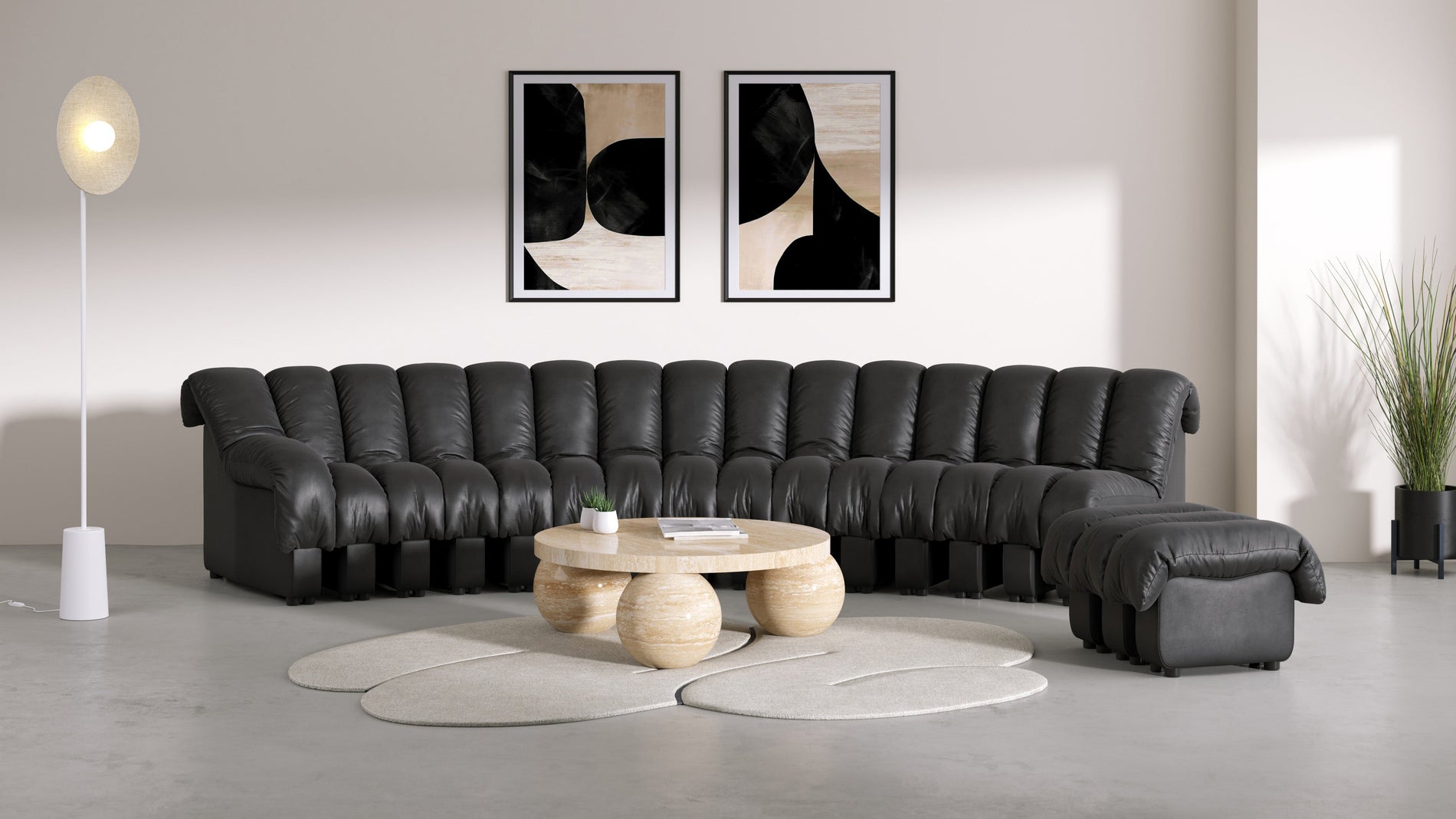 DS 600Schwarzes veganes Leder