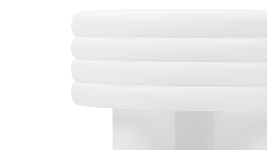 TorTor - Tor Round Side Table, White Concrete