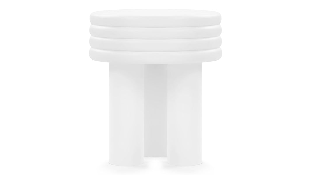 TorTor - Tor Round Side Table, White Concrete