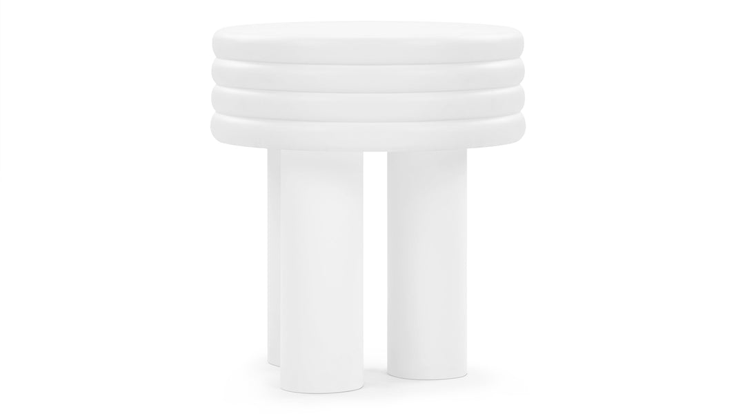 TorTor - Tor Round Side Table, White Concrete