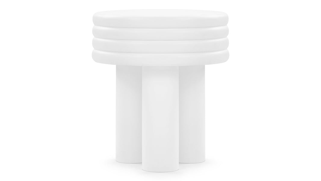 TorTor - Tor Round Side Table, White Concrete