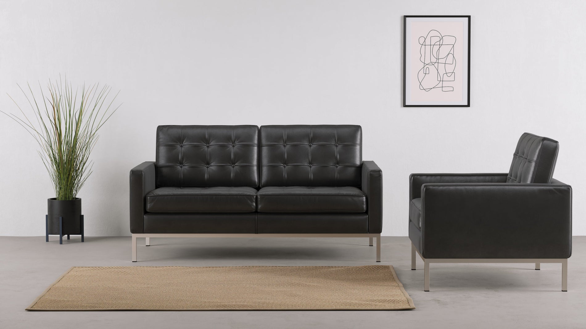 FlorenceMidnight Black Premium Leather