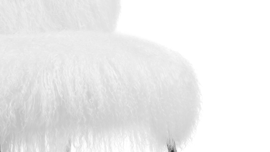 UmiUmi - Umi Lounge Chair, White Mongolian Wool
