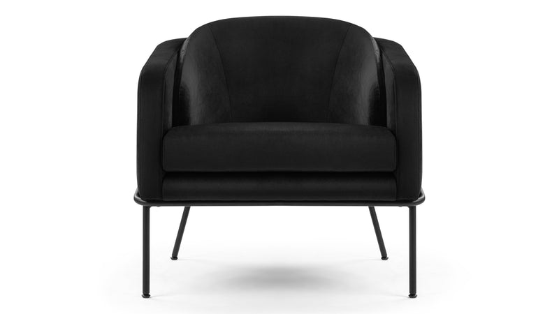 AbenAben - Aben Lounge Stuhl, schwarzer Plüsch -Samt