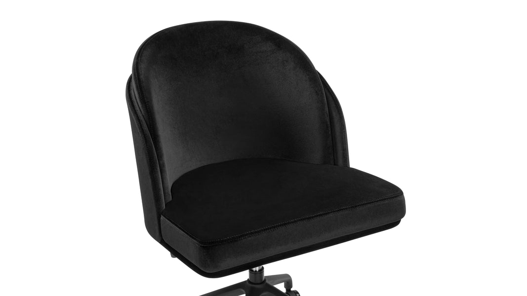 AbenAben - Aben Desk Chair, Black Plush Velvet