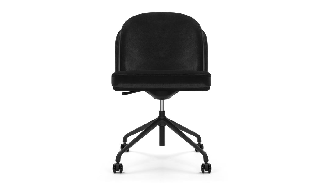 AbenAben - Aben Desk Chair, Black Plush Velvet