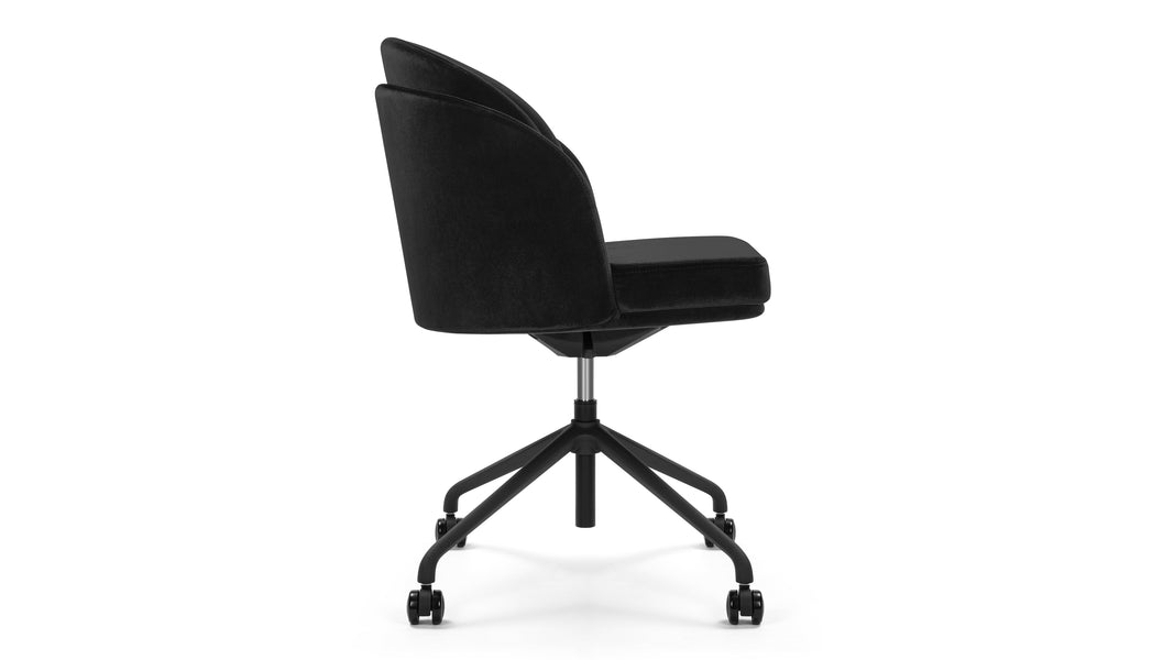 AbenAben - Aben Desk Chair, Black Plush Velvet