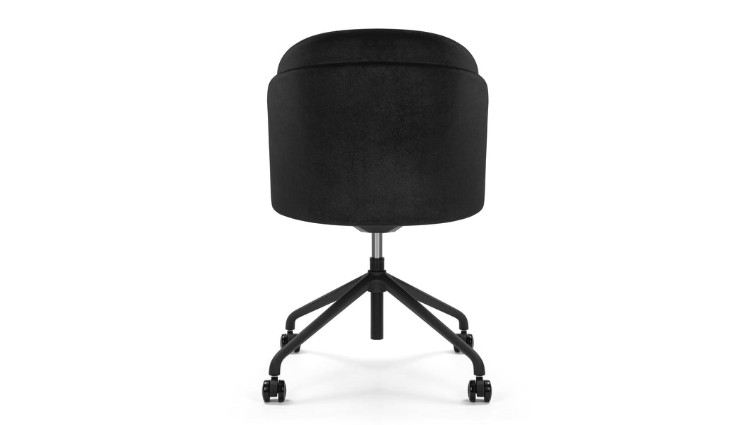 AbenAben - Aben Desk Chair, Black Plush Velvet