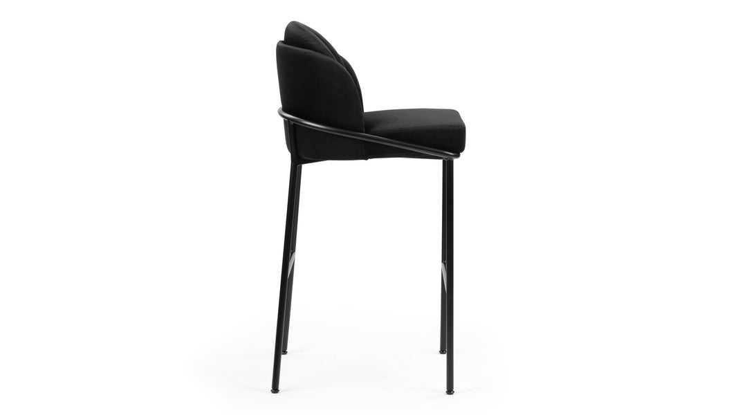 AbenAben - Aben Bar Stool, Black Plush Velvet