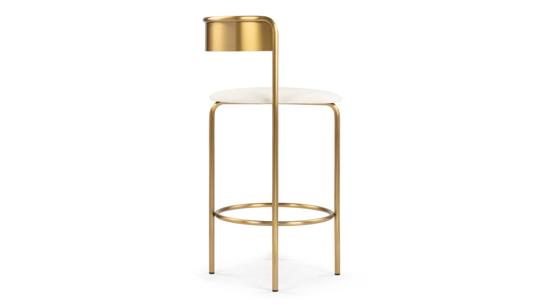DemiDemi - Demi Bar Stool, Oatmeal Brushed Weave and Brass
