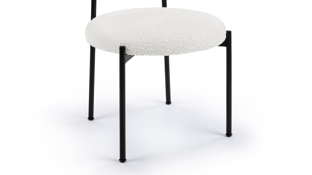 MilaMila - Mila Dining Chair, Pearl Boucle