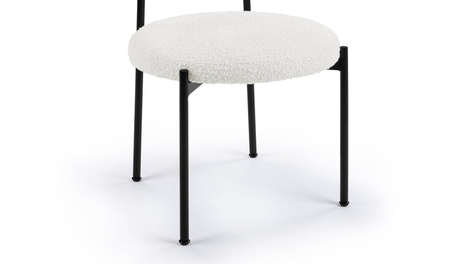 MilaMila - Mila Dining Chair, Pearl Boucle
